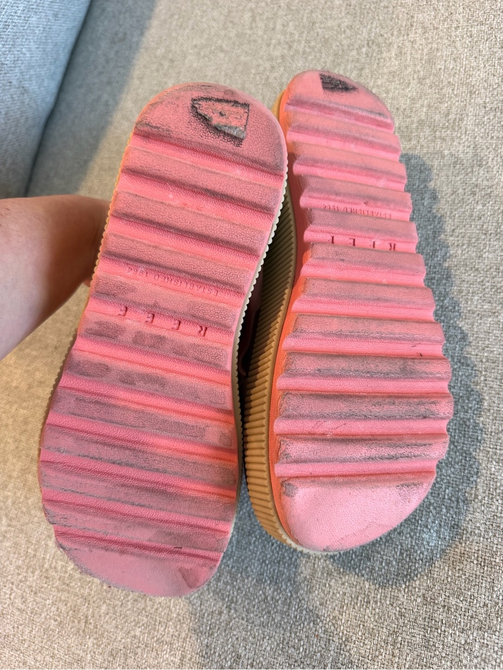 Reef Water Vista Platform Pink/Coral and Tan Platform Sandals read details - Picture 8 of 11